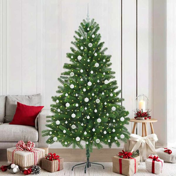 vidaXL Sapin de No&euml;l avec 300 LED avec support Vert 210 cm PE