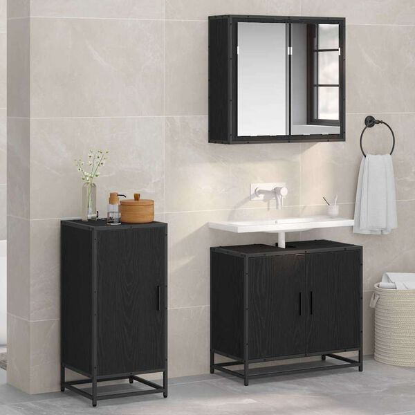 vidaXL Buffet Ch&ecirc;ne noir 35,5 x 35 x 76 cm