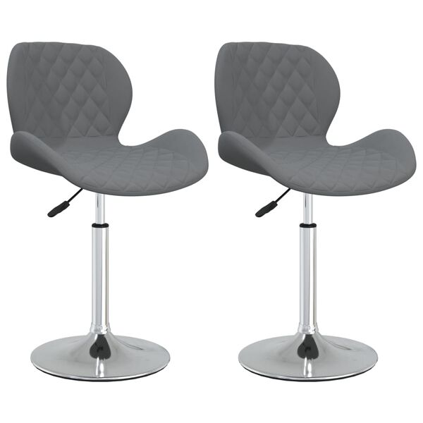 vidaXL Chaises pivotantes &agrave; manger lot de 2 Gris fonc&eacute; Velours