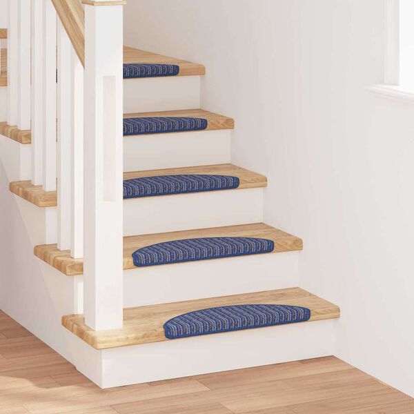 vidaXL Tapis d'escalier auto-adh&eacute;sifs 15 pcs Bleu 56 x 17 x 3 cm