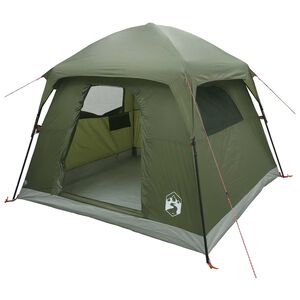 vidaXL Tente Cabane 4 personne Vert olive Polyester et Acier