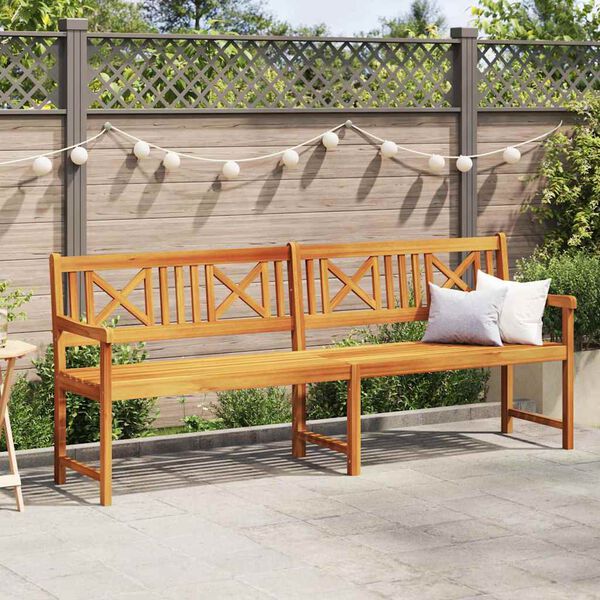 vidaXL Banc de jardin Marron 220 x 56 x 90 cm Bois d'Acacia Massif