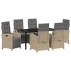 vidaXL Ensemble de salle &agrave; manger pour jardin 7 pc Beige polyrotin