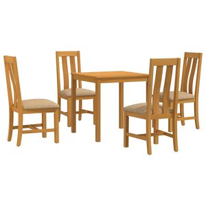 vidaXL Ensemble de salle &agrave; manger 5 pc Beige Bois de ch&ecirc;ne massif