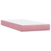 vidaXL Sommier &agrave; lattes de lit avec matelas et LED rose 200x210 cm velours