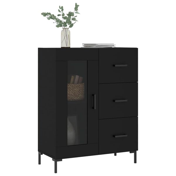 vidaXL Buffet noir 69,5x34x90 cm bois d'ing&eacute;nierie