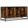 vidaXL Meuble TV ch&ecirc;ne fum&eacute; 100x35x50 cm bois d'ing&eacute;nierie et m&eacute;tal