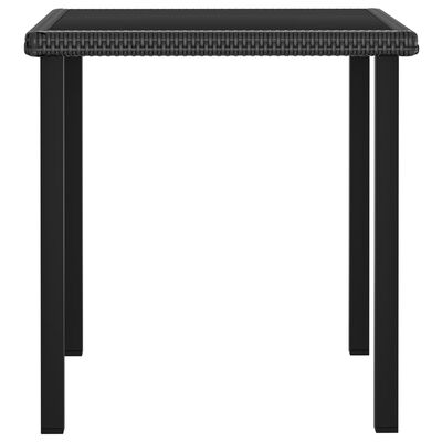 vidaXL Table à dîner de jardin Noir 70x70x73 cm Résine tressée