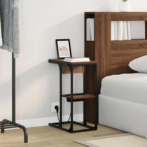 vidaXL Cabinet de chevet Ch&ecirc;ne brun 41,5 x 26 x 60,5 cm