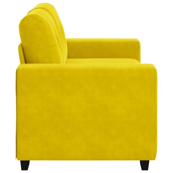 vidaXL | Canap&eacute; Loveseat | avec coussin Jaune Velours