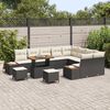 vidaXL Ensemble de canap&eacute; de jardin 12 pcs Noir Poly rotin