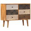 vidaXL Buffet avec motif imprim&eacute; 90x30x70 cm Bois de manguier massif