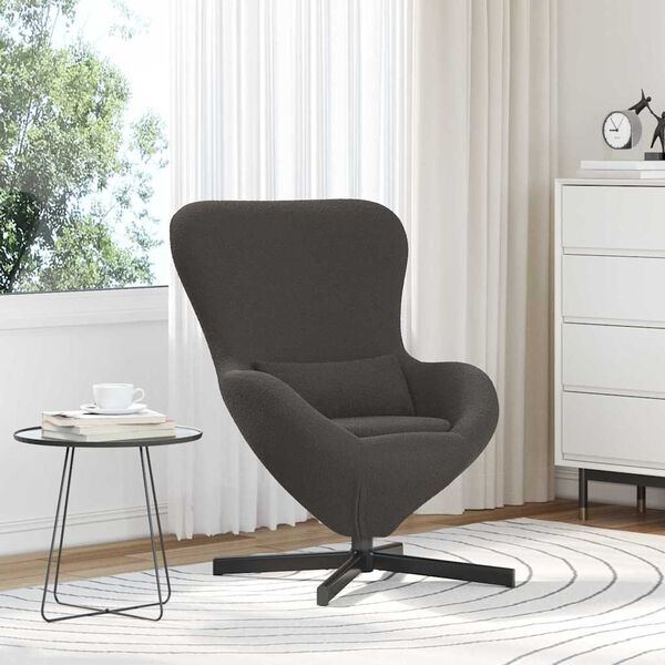 vidaXL Fauteuil &oelig;uf Gris fonc&eacute; 63 x 73 x 90 cm tissu