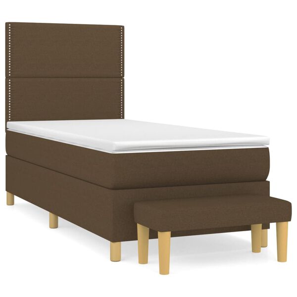 vidaXL Sommier &agrave; lattes de lit avec matelas Marron fonc&eacute; 80x200 cm