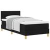 vidaXL Lit &agrave; ressorts avec coussin Noir 90 x 190 cm tissu