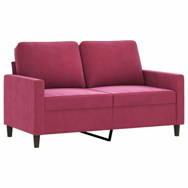 vidaXL Canap&eacute; &agrave; 2 places Rouge bordeaux 120 cm Velours