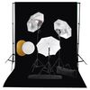 vidaXL Kit de studio photo avec lampes toile de fond et r&eacute;flecteur