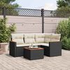 vidaXL Salon de jardin 5 pcs avec coussins noir r&eacute;sine tress&eacute;e