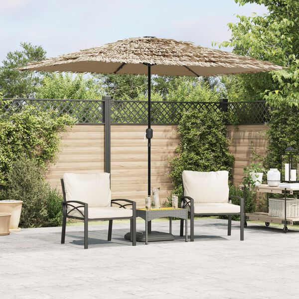 vidaXL Parasol de jardin avec LED et m&acirc;t en acier marron 248x248x248cm