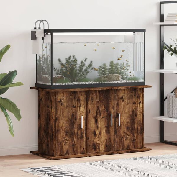 vidaXL Support pour aquarium ch&ecirc;ne fum&eacute; 101x41x58 cm bois d'ing&eacute;nierie