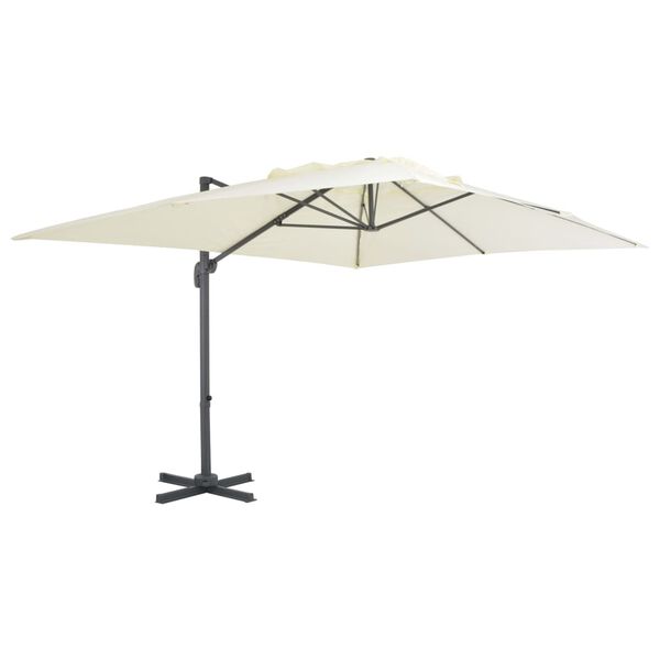 vidaXL Parasol de jardin avec base portable sable