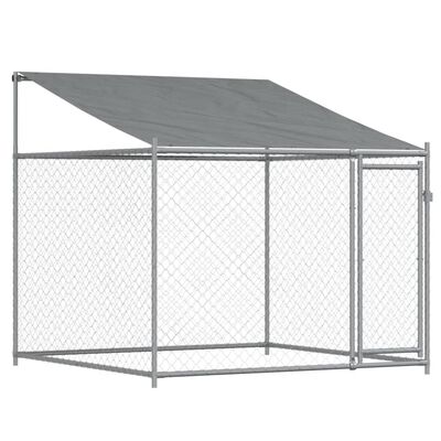 vidaXL Cage pour chien avec toit et portes gris 6x2x2m acier galvanisé