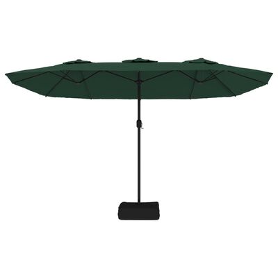 vidaXL Parasol de jardin à double tête avec LED vert 449x245 cm