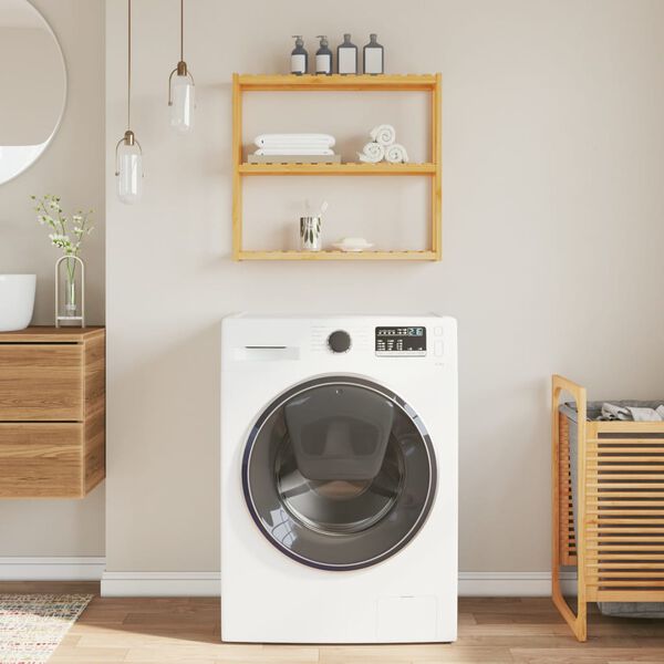 vidaXL Étagère de salle de bain à 3 niveaux murale 60x15x54 cm bambou