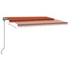 vidaXL Auvent automatique avec capteur de vent LED 4x3 m Orange marron