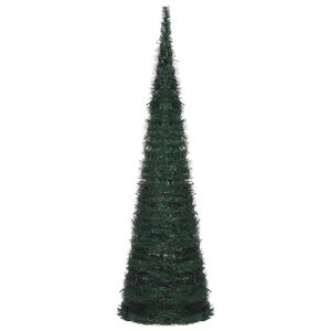 vidaXL Sapin de No&euml;l with LED String Lights Vert 150 x 150 cm PVC