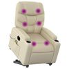 vidaXL Fauteuil inclinable de massage &eacute;lectrique cr&egrave;me similicuir