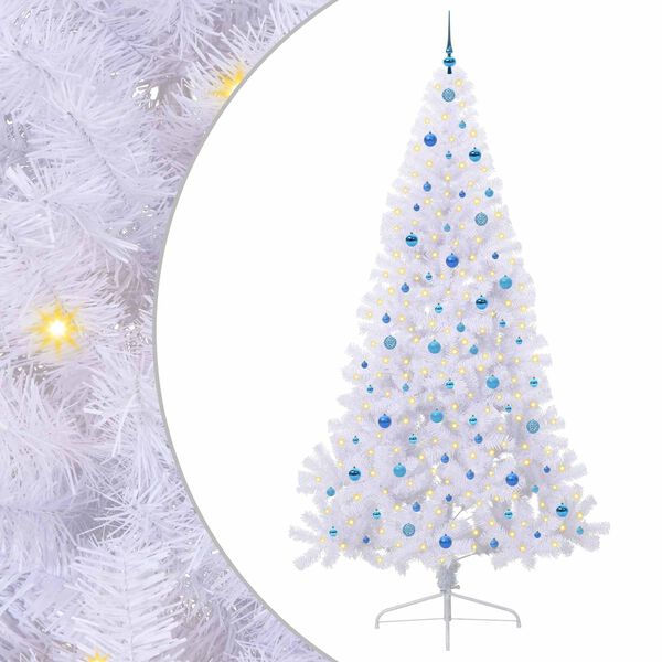 vidaXL Sapin de No&euml;l artificiel avec 300 LED Blanc 240 cm PVC et Acier