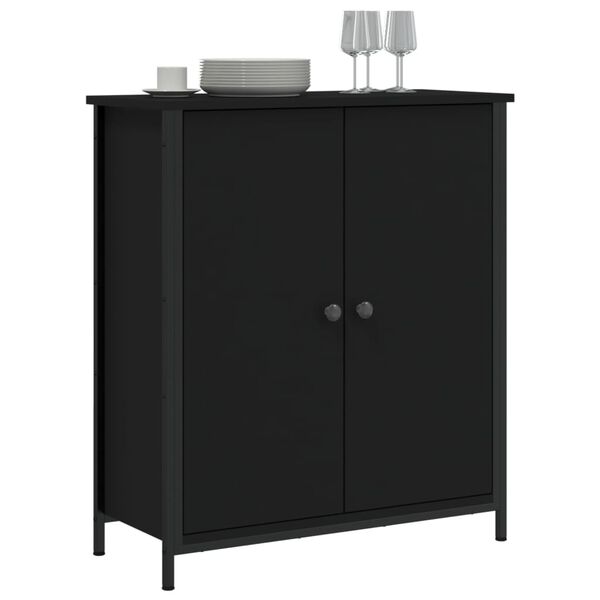 vidaXL Buffet noir 70x30x80 cm bois d'ingénierie