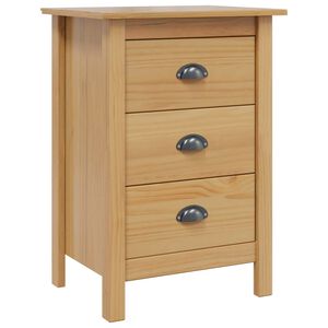 vidaXL Cabinet de chevet avec tiroir HILL Marron miel 46 x 35 x 65 cm