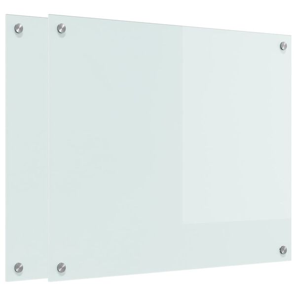 vidaXL Protection de cuisine 2 pcs Blanc 70 x 60 cm verre tremp&eacute;