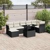vidaXL Salon de jardin 8 pcs avec coussins noir r&eacute;sine tress&eacute;e