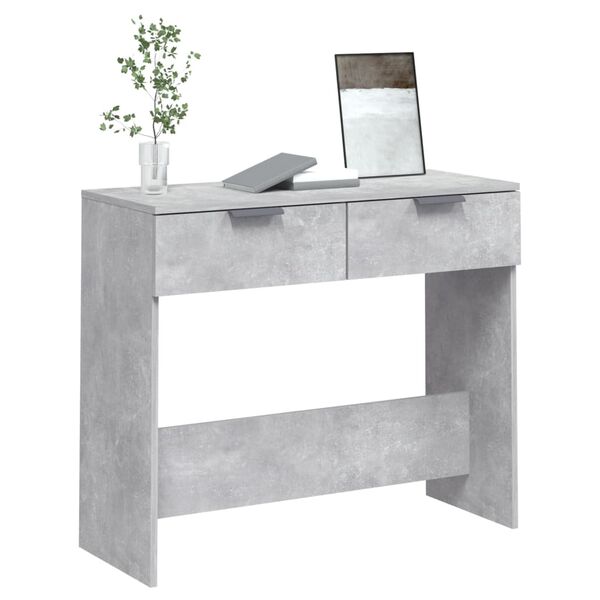 vidaXL Table console Gris b&eacute;ton 90x36x75 cm Bois d'ing&eacute;nierie