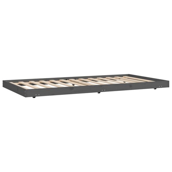 vidaXL Cadre de lit sans matelas gris 90x200 cm bois de pin massif