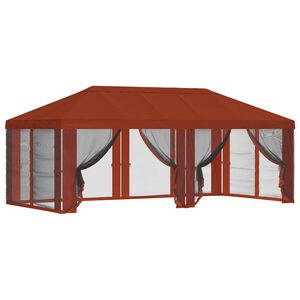vidaXL Housse de tonnelle avec murs lat&eacute;raux Terre cuite Polyester