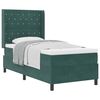 vidaXL Lit &agrave; ressorts avec matelas Vert fonc&eacute; 100 x 200 cm Velours
