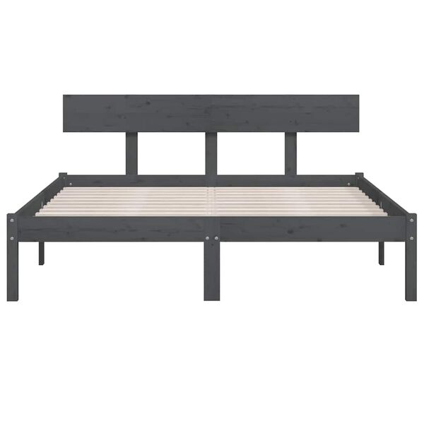 vidaXL Cadre de lit sans matelas gris bois massif 140x200 cm