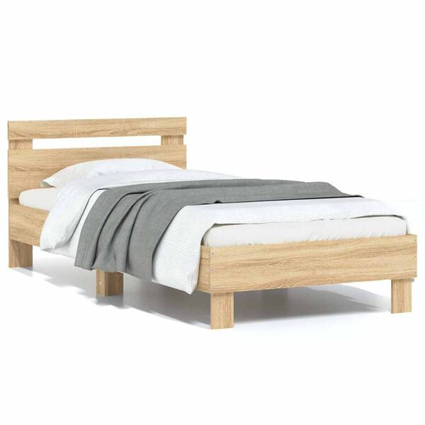 vidaXL Cadre de lit sans matelas avec tête de lit 75x190 cm