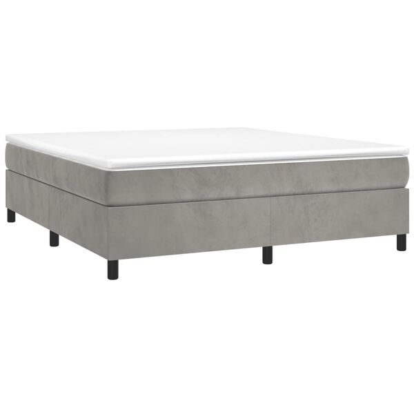 vidaXL Sommier &agrave; lattes de lit et matelas Gris clair 180x200cm Velours
