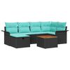 vidaXL Ensemble de canap&eacute; de jardin avec coussin 7 pcs Noir Poly rotin