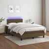 vidaXL Sommier &agrave; lattes de lit matelas et LED Marron fonc&eacute; 120x200 cm