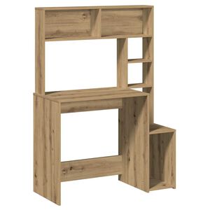 vidaXL Bureau avec &eacute;tag&egrave;res ch&ecirc;ne artisanal Bois d'ing&eacute;nierie