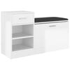 vidaXL Banc &agrave; chaussures Blanc brillant 94,5x31x57 cm Agglom&eacute;r&eacute;