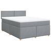 vidaXL Sommier &agrave; lattes de lit avec matelas Gris clair 140x190cm Tissu