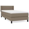 vidaXL Sommier &agrave; lattes de lit avec matelas Taupe 90x190 cm Tissu