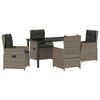 vidaXL Ensemble de salle &agrave; manger pour jardin 5 pc Gris polyrotin